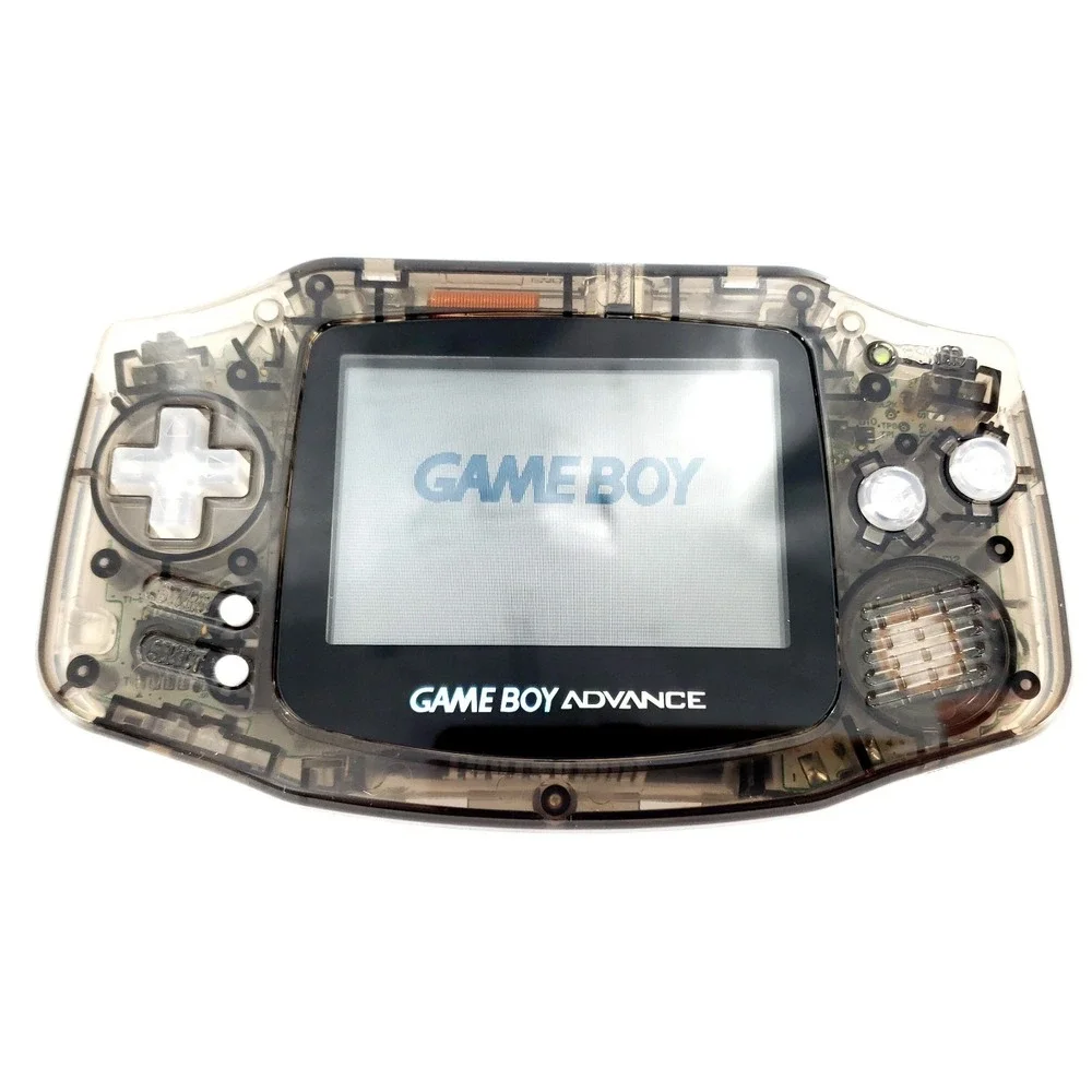 Nintendo Game Boy Advance Clear Black New Shell, Buttons, Glass Lens Tested